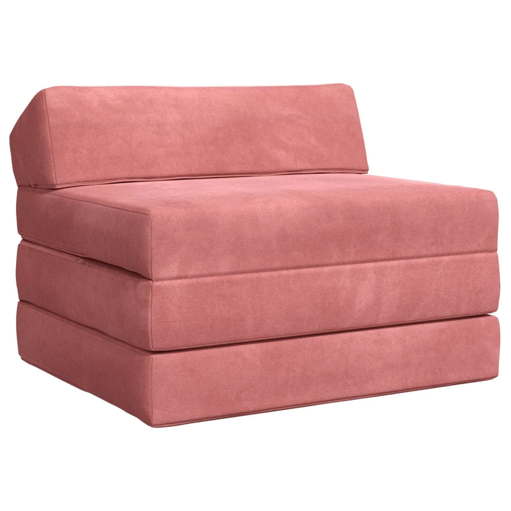 Divano Letto Pieghevole Rosa 200 x 70 x 10 cm Velluto 900027
