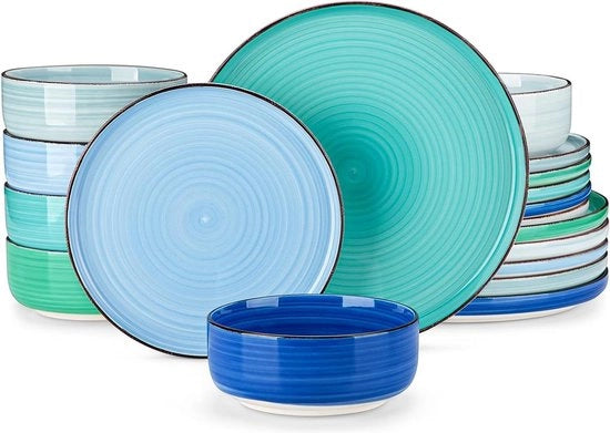Servizio da tavola per 6 persone 18 pezzi in ceramica blu 

Modello: Bonita 
Capacità: 6 persone 
Composto da: 18 pezzi