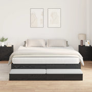 Struttura letto contenitore Nero Rovere 200x200 cm