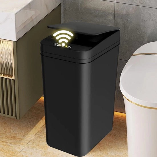 Contenitore automatico di rifiuti 12 litri sensor - cestino senza contatto per cucina, bagno e ufficio - nero