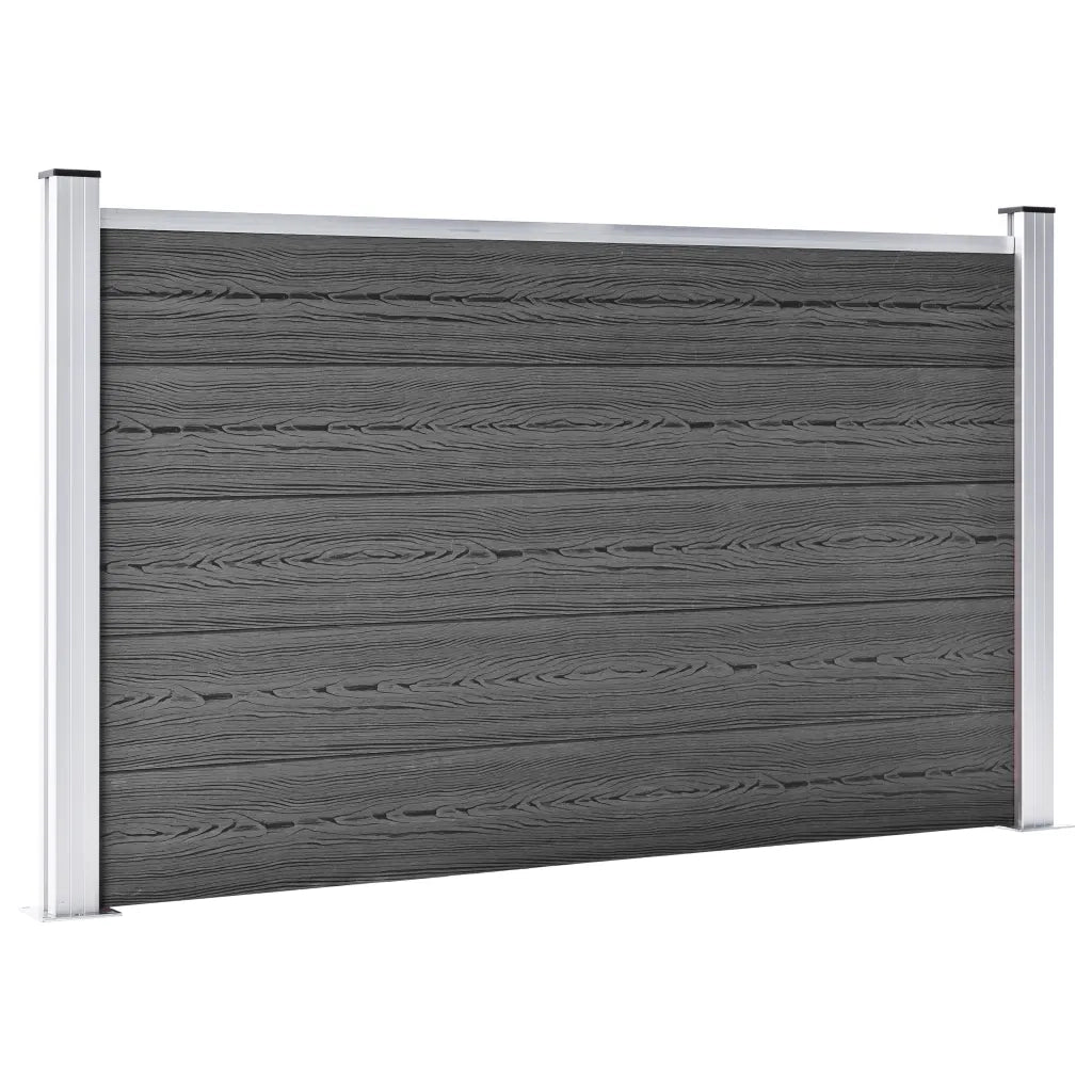 Set Pannelli di Recinzione in WPC 872x105 cm Nero 3070450