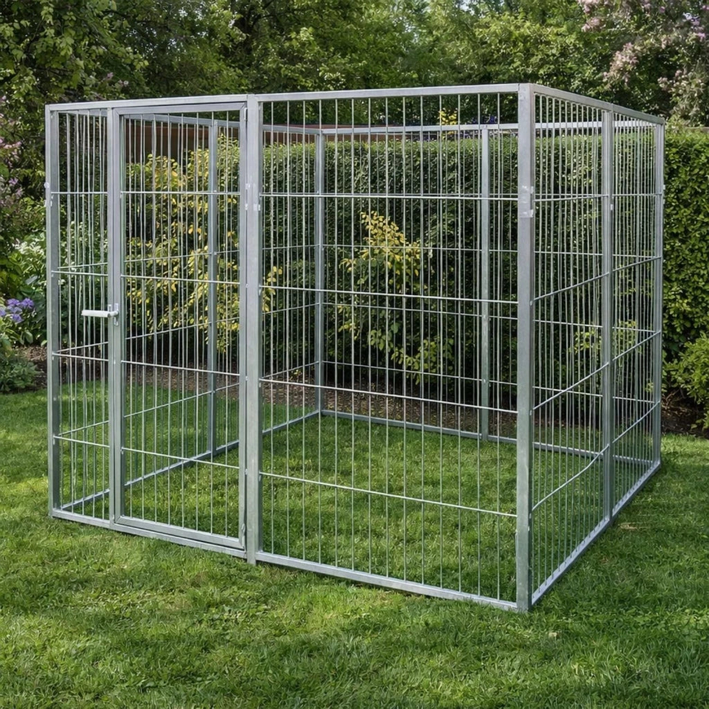 Box per cani da esterno con zincatura a caldo da 200x200x altezza 180 cm