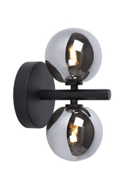 Applique Lucide Tycho 2xG9 28W nero acciaio vetro fumé