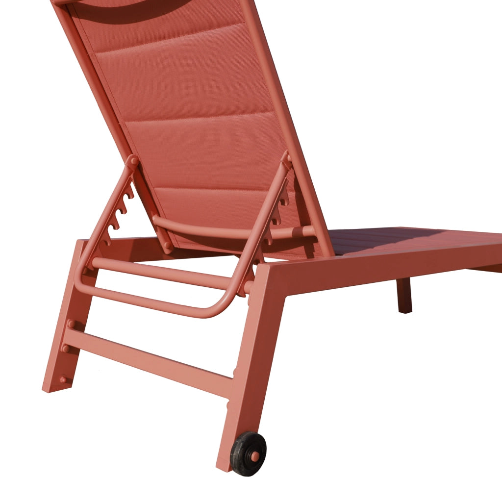 Lettino BARBADOS in textilene terracotta - alluminio terracotta