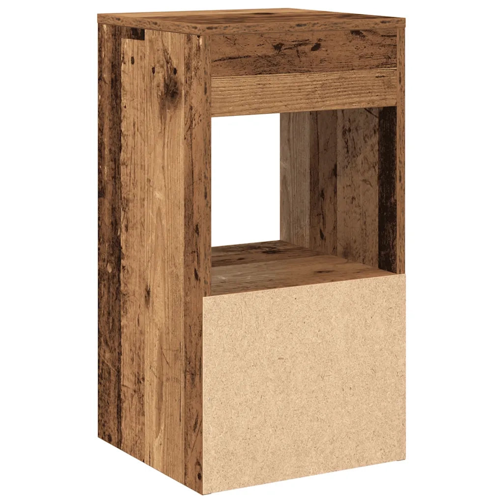 vidaXL Comodini con Cassetto 2 pz Legno Antico 35x34x66,5 cm