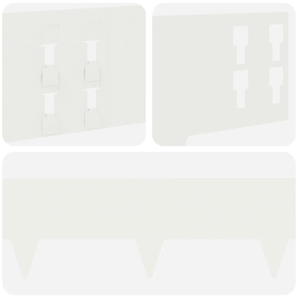 Bordura per Prato 30 pcs 100 x 15 cm Acciaio Bianco 8008552