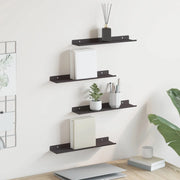 Mensola sospesa 4 pcs Nero 40 x 8,5 x 2,5 cm Acciaio