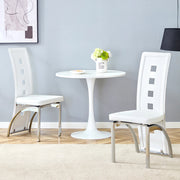 SEDIA da pranzo Set da 2 pezzi 102,5 cm PU bianco e metallo argento
