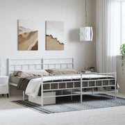 Giroletto con Testiera e Pediera Metallo Bianco 183x213 cmcod mxl 107250