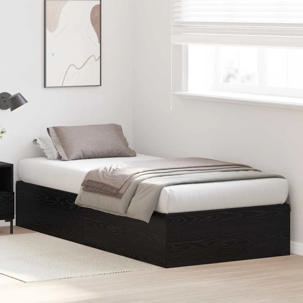 Struttura letto con contenitore Rovere Nero 100 x 200 cm 3335350