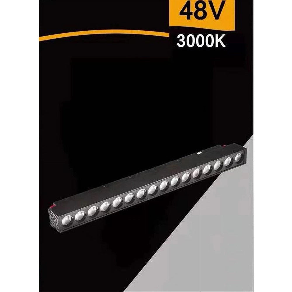 Trade Shop - Faretto Barra Led 18w Magnetico Per Binario Monofase 48v Luce 4000k 3000k Fr-18w - -bianco Caldo      -