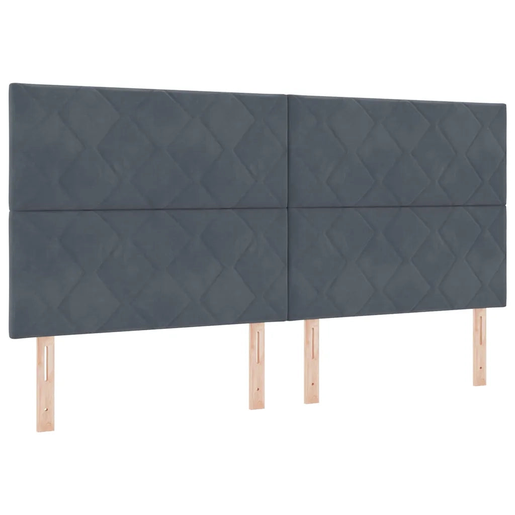 Letto a molle con materasso Grigio scuro 200 x 200 cm Velluto 3342081