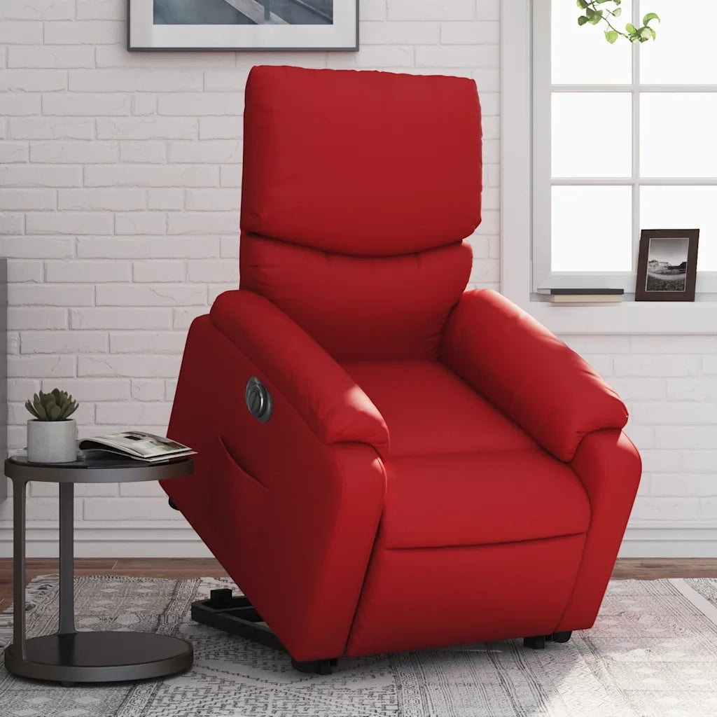Poltrona Alzapersona Reclinabile Elettrica Rossa in Similpellecod mxl 85302