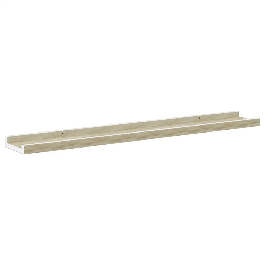 Mensole da Parete 4 pz Bianco e Rovere Sonoma 80x9x3 cm 326696