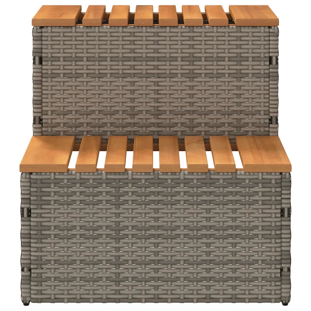 Bordo per Vasca Idromassaggio Grigio Polyrattan&Massello Acacia 4103941