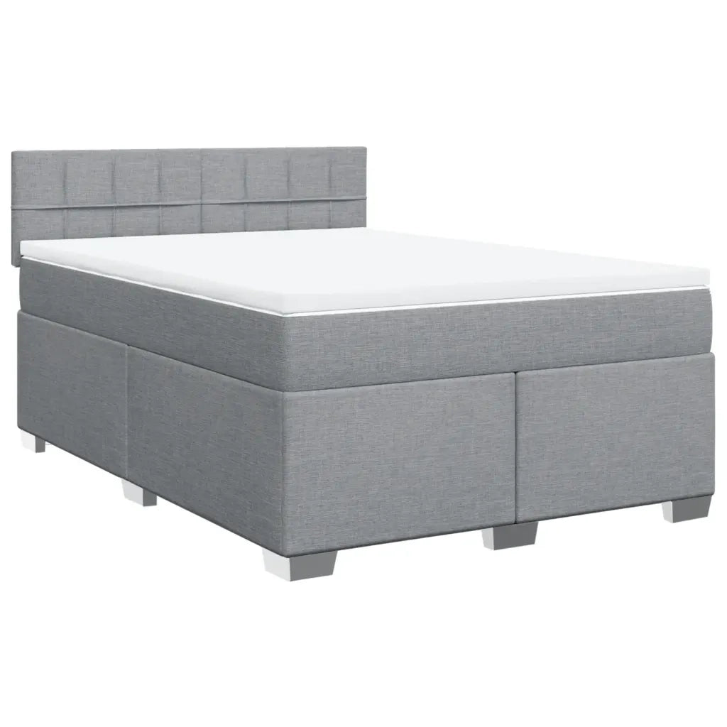 Giroletto a Molle con Materasso Grigio Chiaro 140x200cm Tessuto