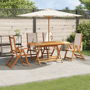 Set Pranzo da Giardino 5pz Legno Massello di Acacia e Textilene