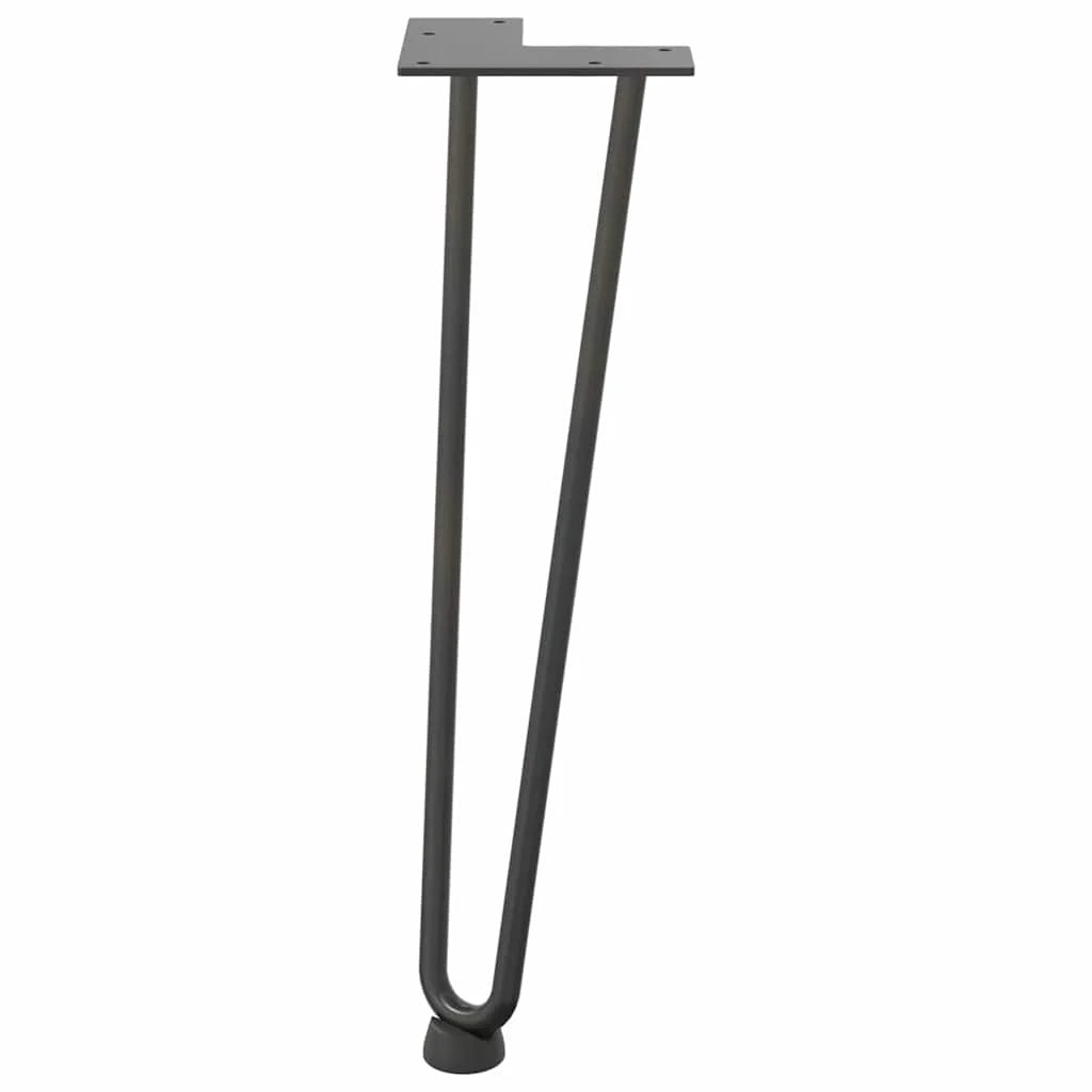 Set di 4 gambe a forcina per tavolino da caffè da 42 cm con piedini regolabili design moderno acciaio massiccio antracite 02_0056721