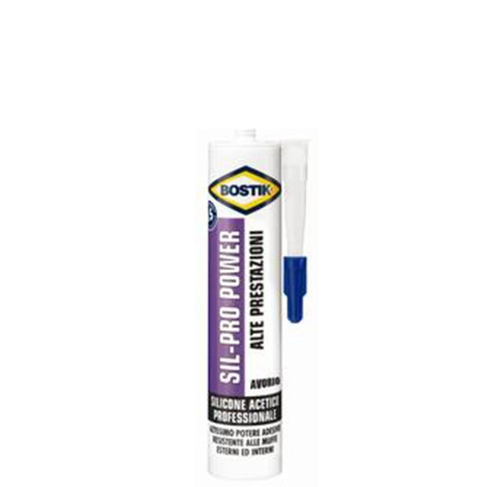 Trade Shop - Silicone Acetico Universale Colore Avorio Cartuccia Da 300ml Multiuso Prof -