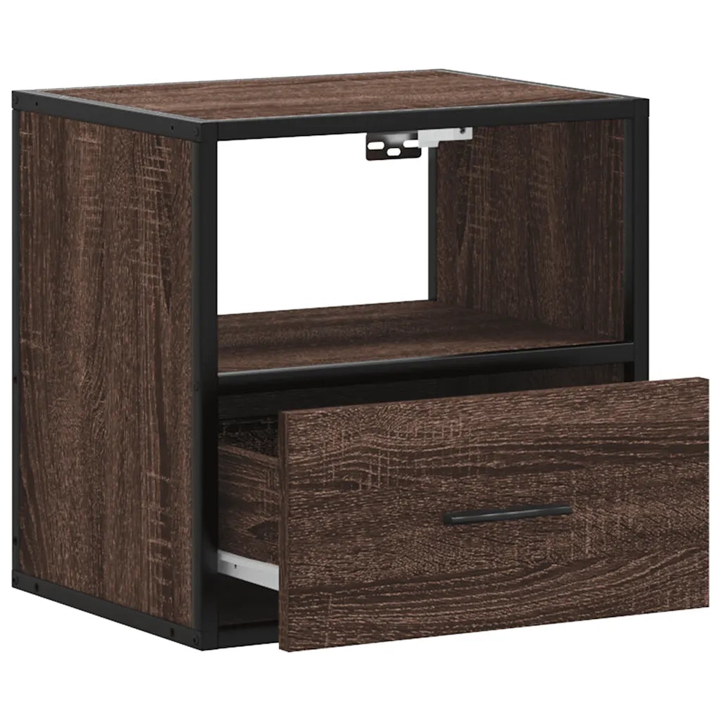 Comodini a Muro 2 pz Rovere Marrone 40x31x39,5 cm 848743