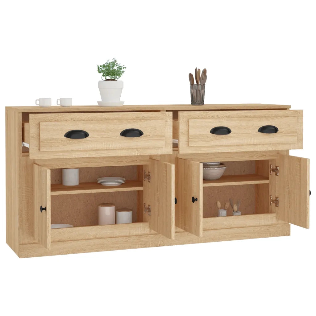 vidaXL Credenze 2 pz Rovere Sonoma in Legno Multistrato