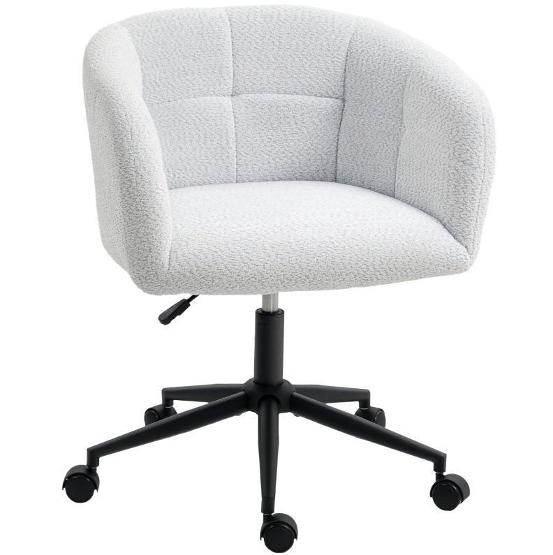 Sedia da ufficio girevole imbottita color crema