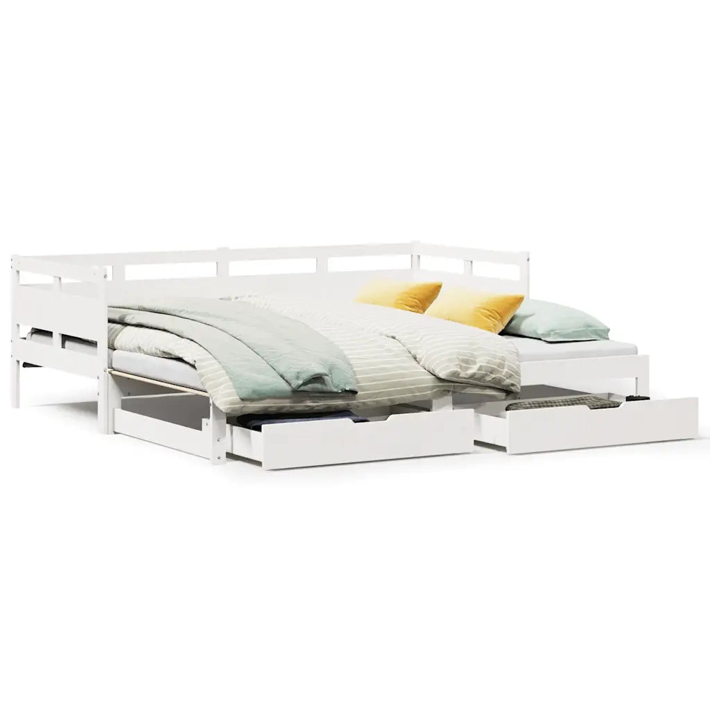 Letto Estraibile con Cassetti senza Materasso Bianco 90x190 cm 3302236