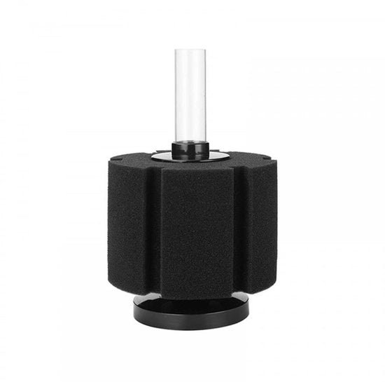 Filtro per Spongia con Pompella - Filtro per Acquario - Adatto per Ingressi Filtro Esterni - Nero Cotone - Dimensioni 16/20,5 cm - Filtro per Acquario