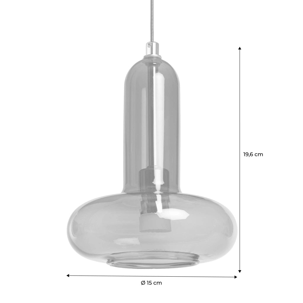 Sospensione interna vetro, ø15cm, nero