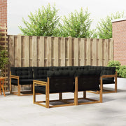 Set di divani da esterno con cuscino 7 pcs Naturale e Nero 3369547