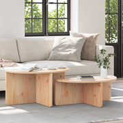 Tavolino da salotto 2 pcs Naturale Legno di pino massello 873535
