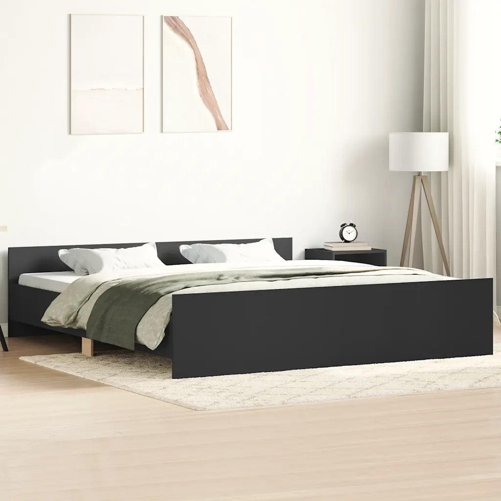 Giroletto con Testiera e Pediera Nero 160x200 cmcod mxl 107813