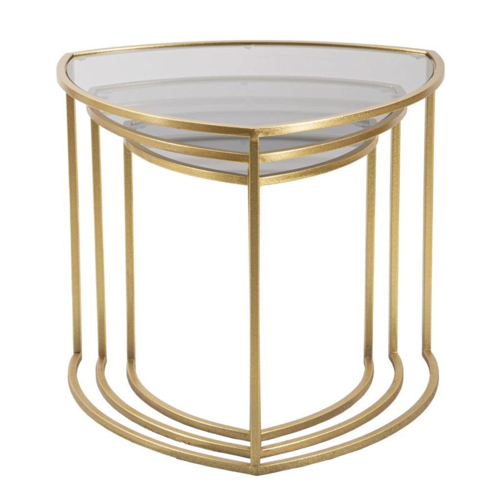 Set di Tavolini VKH553, Oro, Metallo, 60x60x50 cm