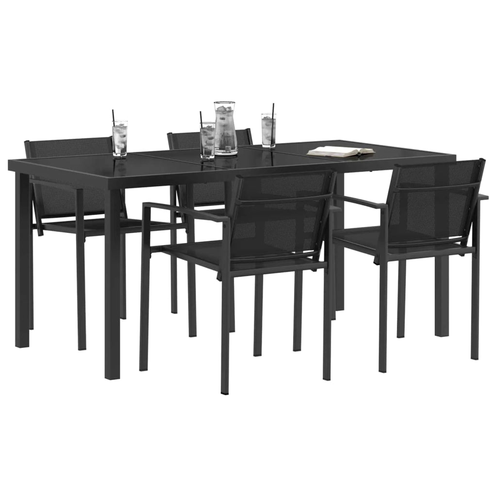 Set di Mobili da Esterno 5 pcs Nero e antracite Textilene 3422881
