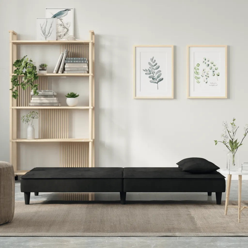 Divano Letto Nero in Vellutocod mxl 119532