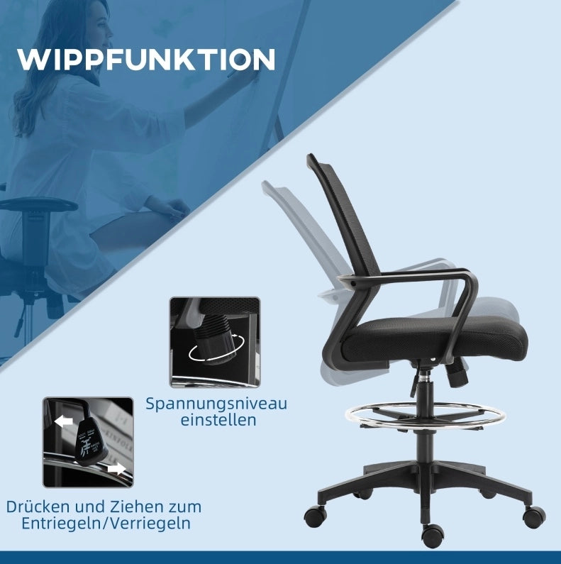 Sedia da ufficio ergonomica con poggiapiedi regolabile