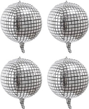 Folieballoni a Disco 22 Pollici - 4 Pezzi - Tema Disco - Alluminio - Riciclabili - Luccicante Metallico - Per Decorazione di Festa - Balloni a Disco