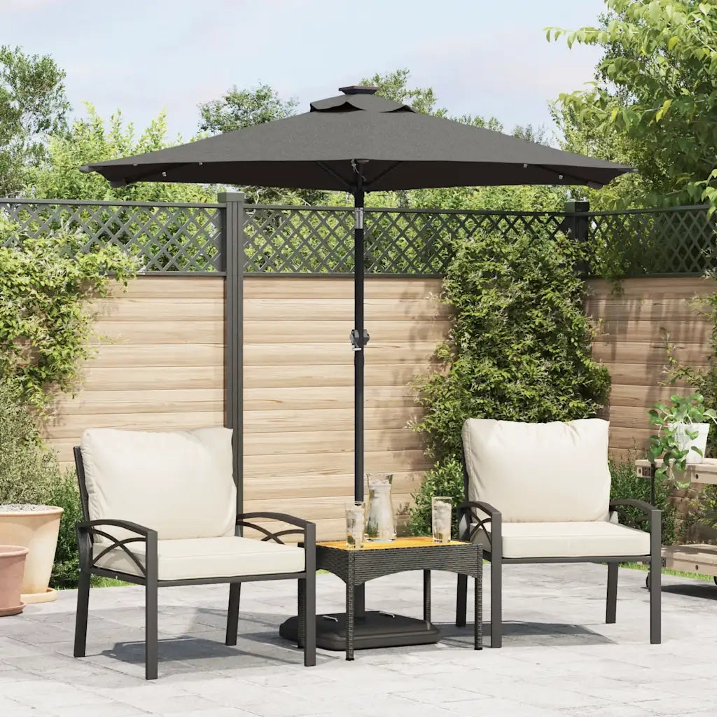 Ombrellone Giardino LED Palo Acciaio Antracite 225x225x212 cm 4005068