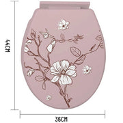 Trade Shop - Copriwater Universale In Plastica Super Resistente 44x36cm Decorazione Floreale -