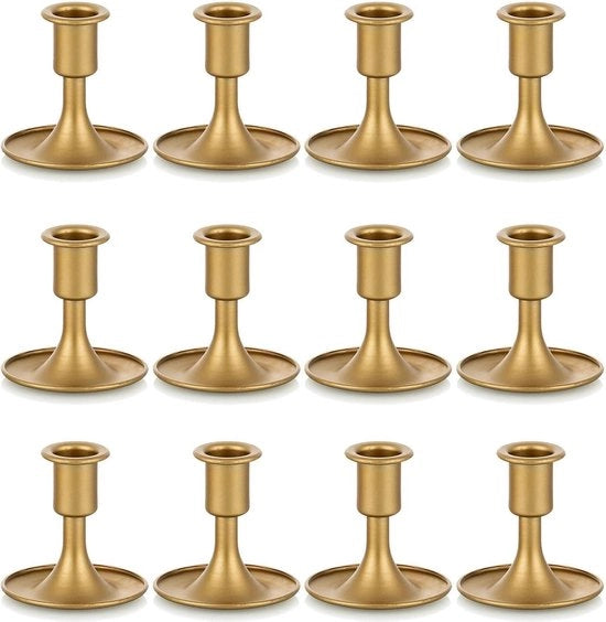 Set di 12 Candelabri a Taper per Tavola di Centro - Decorazione di Natale e Festa di Matrimonio