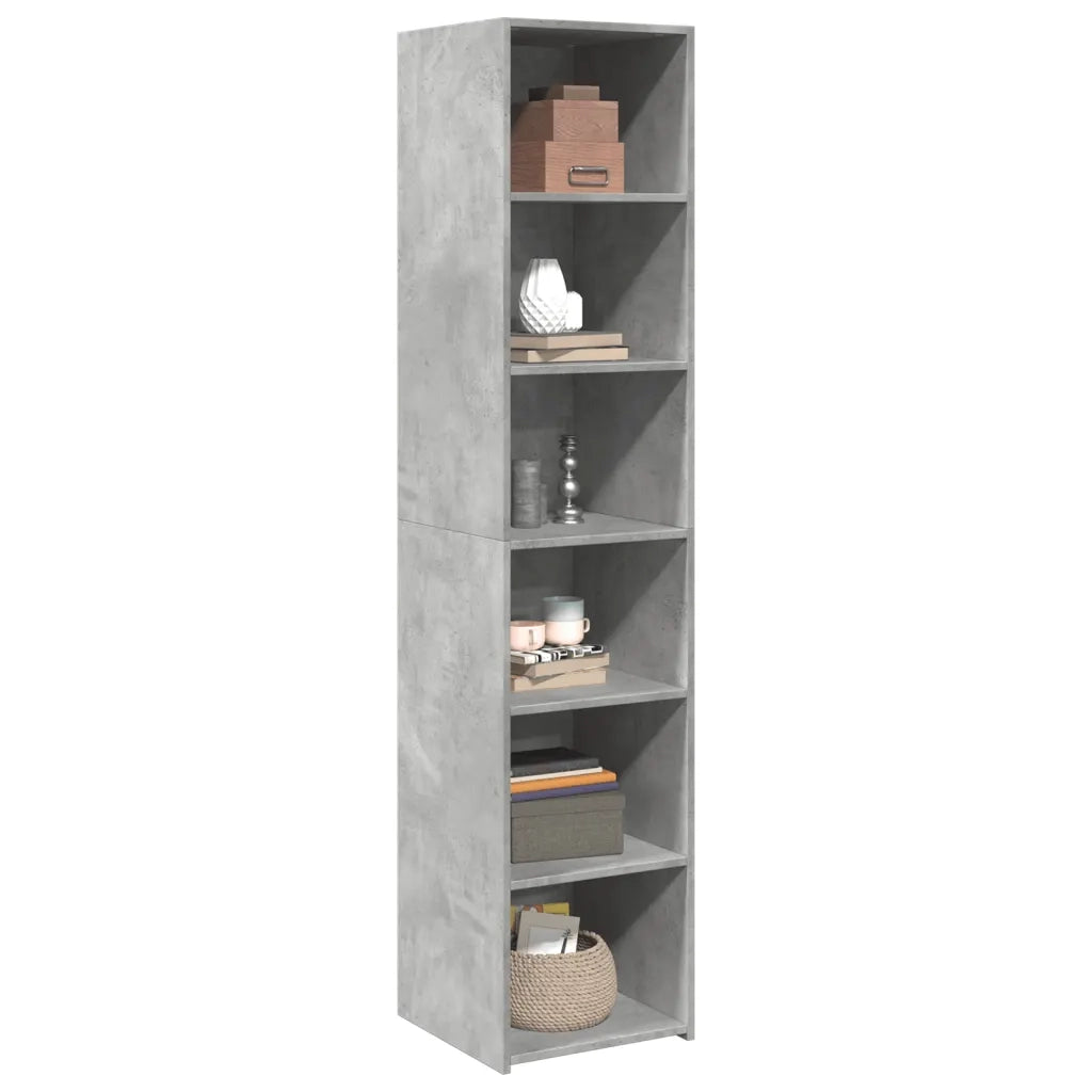 Credenza-Buffet-Armadio da cucina Grigio Cemento 40x41x185cm in Legno Multistrato