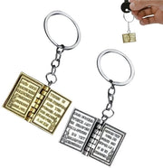 Bilancia con due ganci per chiave - Miniatura di una borsa bibbia - Chiave per la religione - Regalo cristiano - Zinco - 3,5 x 2,5 cm