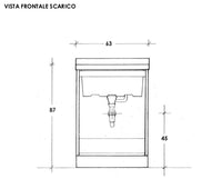 Mobile Lavatoio 63x60x87 cm 2 Ante Asse in Legno Montegrappa Acqua Marella Bianco Lucido