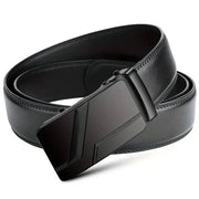 Riem per Uomo - Riem in Pelle - Riem con Cerniera Automatica - Nero - 120 cm - Riem per Uomo con Cerniera Automatica