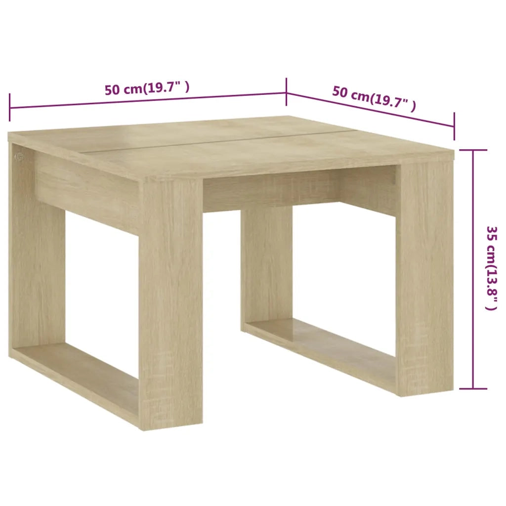 Tavolino di Servizio Rovere Sonoma 50x50x35 cm in Truciolato cod mxl 19448