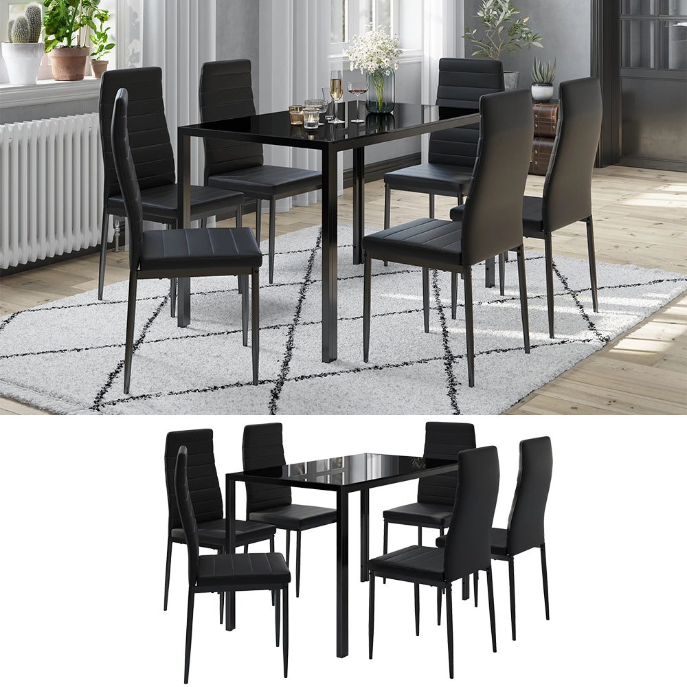 Vicco Set di tavoli da pranzo Nero 120 x 75 cm Set di 6