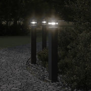 Lampade da Terra per Esterni con Presa 3pz Nere 80 cm Alluminio 4006408