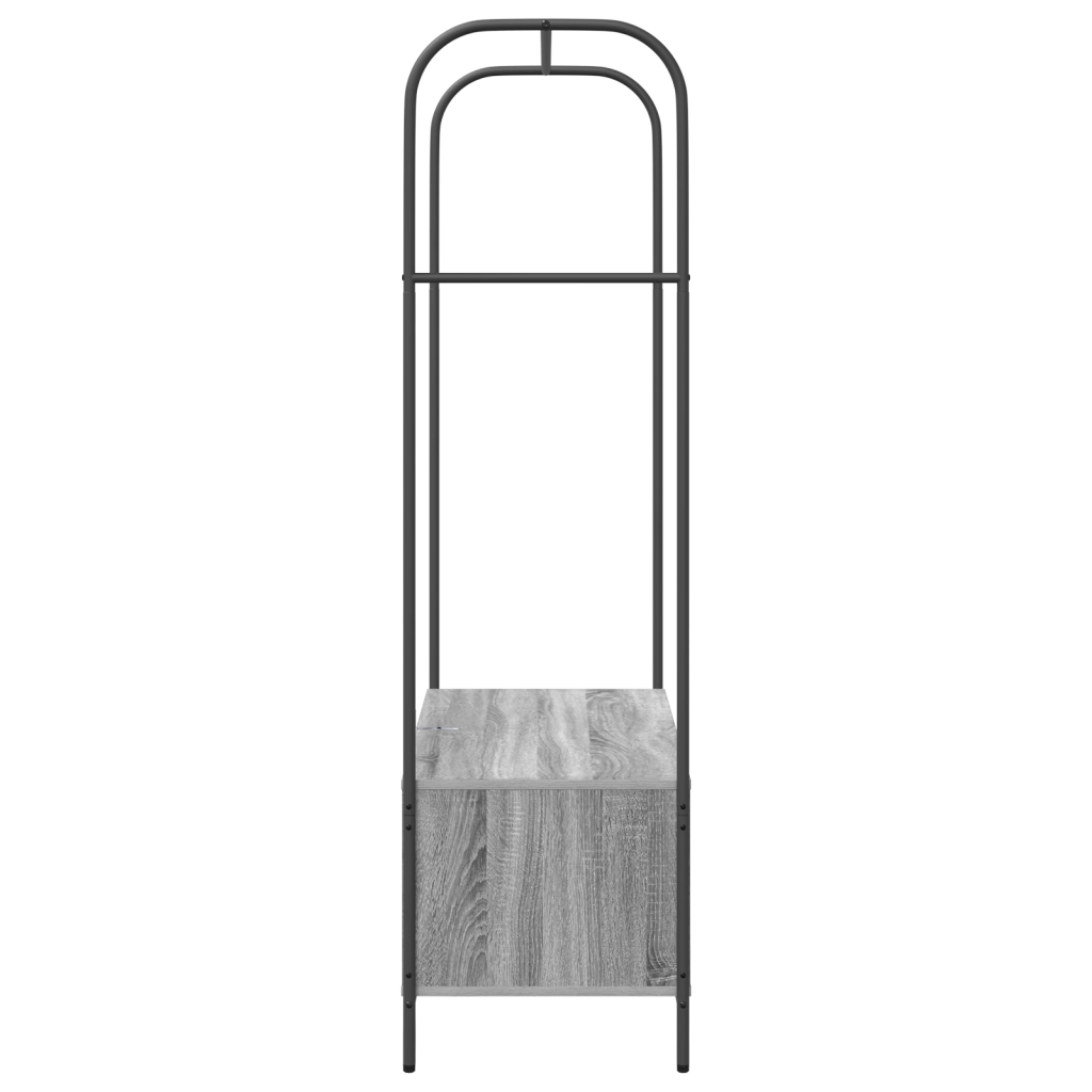 Appendiabiti con ripiani Grigio Sonoma 100x44x160 cm