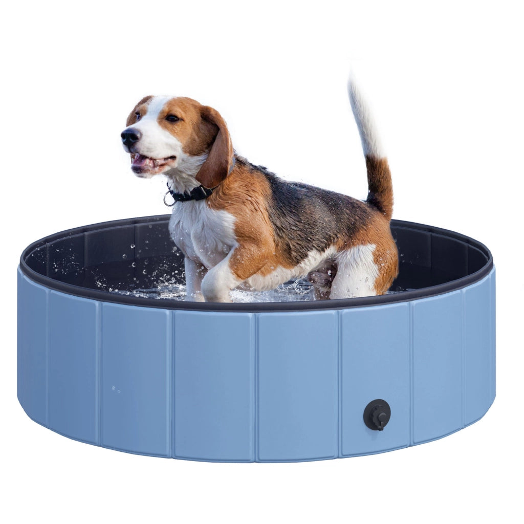 Vasca da bagno per cani e gatti pieghevole ¨C zephmum ¨C Blu, legno, plastica, ?100x30 cm