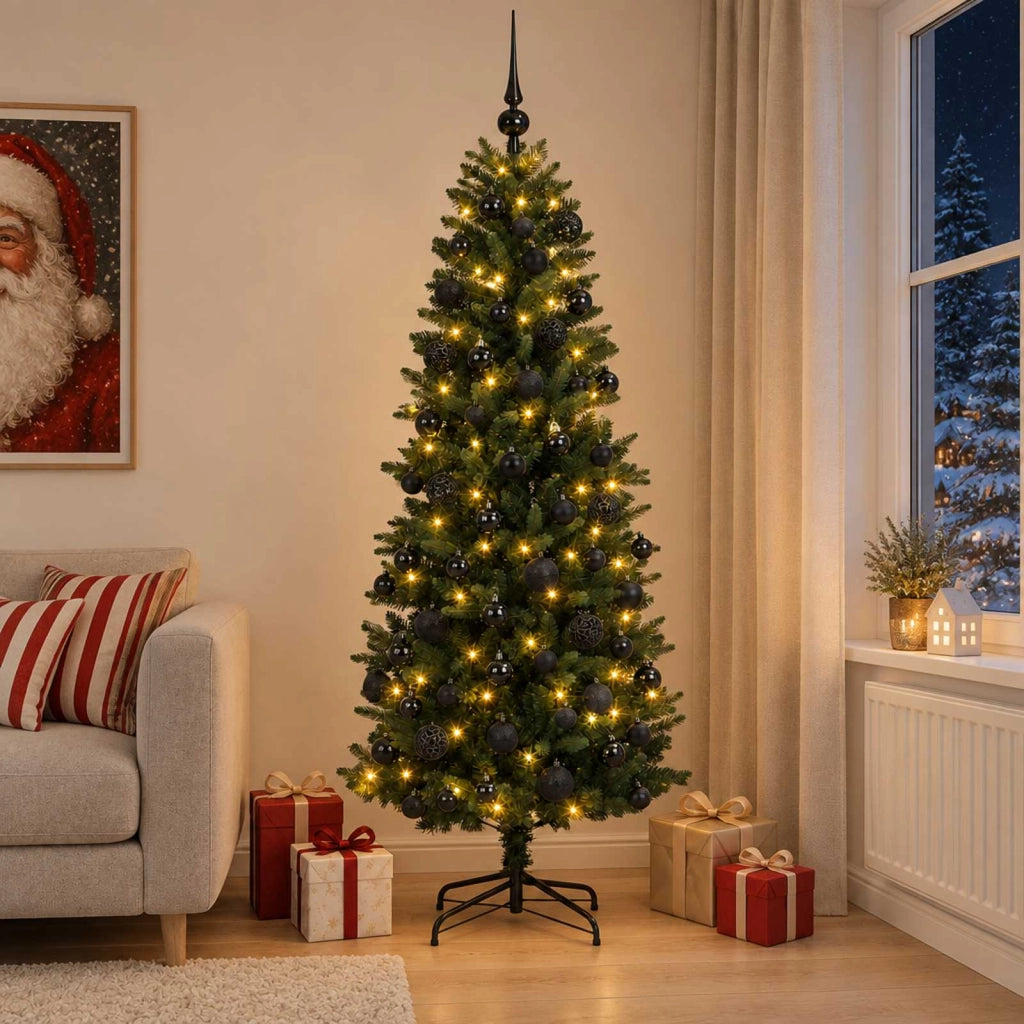Albero di Natale Artificiale con Palline 180 cm 300 LED 3466480